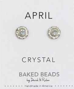 Baked Beads Birthstone Crystal Stud Earrings
