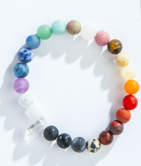 GEOCENTRAL Semi Precious Stones Chakra Bracelet w/ Crystal