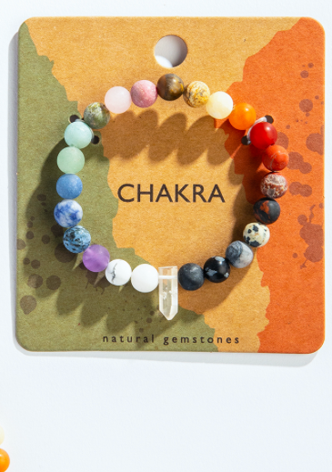 GEOCENTRAL Semi Precious Stones Chakra Bracelet w/ Crystal