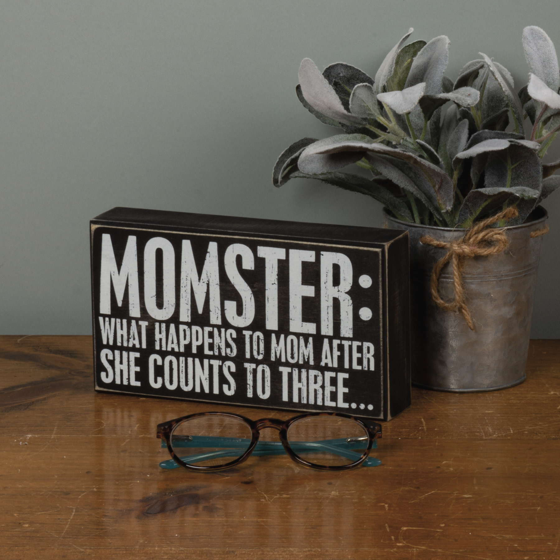 Primitives By Kathy Momster Box Sign