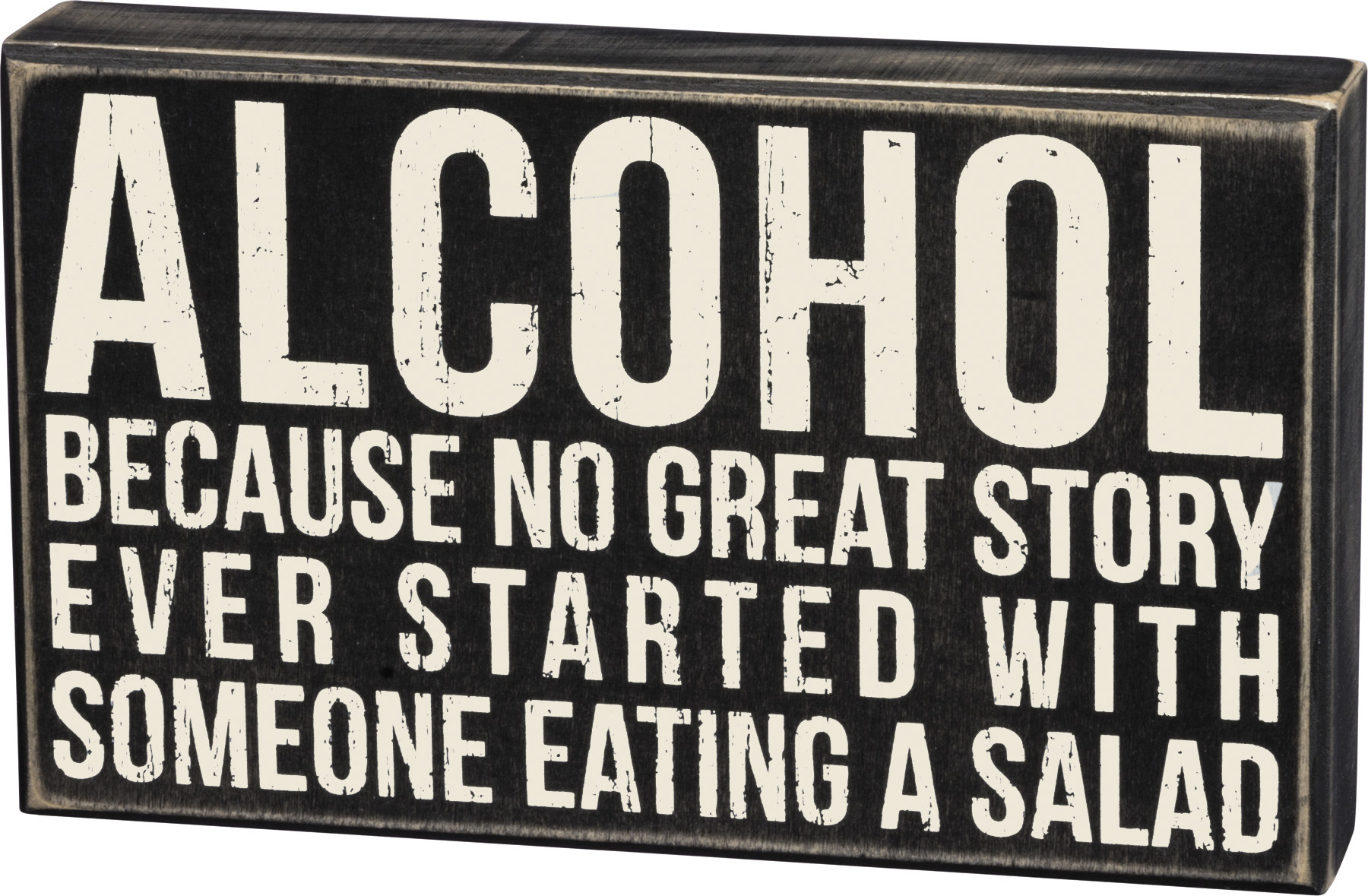 Primitives By Kathy Alcohol-Salad Story Box Sign