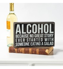 Primitives By Kathy Alcohol-Salad Story Box Sign