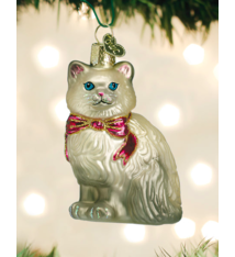 Old World Christmas Grey Himalayan Kitty Ornament