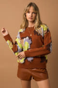 GILLI Multi Floral Intarsia Sweater
