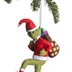 Silk Road Bazaar Grinch Santa Felt Ornament
