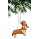 Silk Road Bazaar Corgi with Santa Hat Ornament