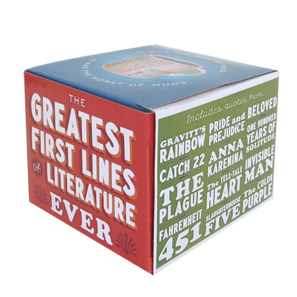 Unemployed Philosophers Guild First Lines of Literature Mug