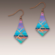 Illustrated Light Abstract Lines Turquoise Earrings