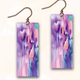 Illustrated Light Rectangular- Purple Watercolor Earrings