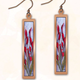 Illustrated Light Long Rectangle- Cala Lily Earrings