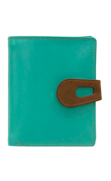 Intercontinental Leather Small Wallet w/ Cut-out Tab Closure