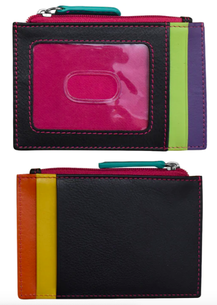 Intercontinental Leather Card/ID Holder with with  Zipper