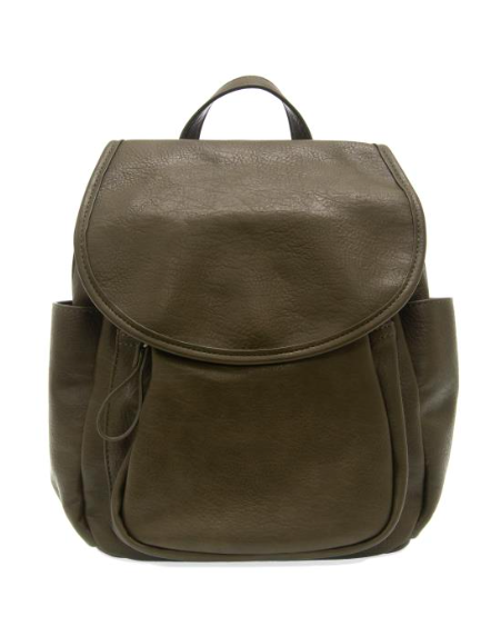 Greenish grey multi-pocket backpack