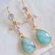 MESA BLUE Amazonite and Crystal Dangle Earrings