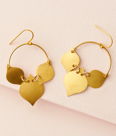 Matr Boomie Chameli Earrings Gold Leaf