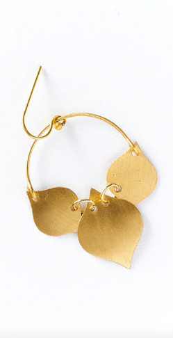 Matr Boomie Chameli Earrings Gold Leaf
