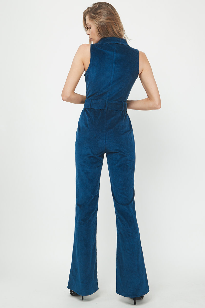 Needii Sleeveless Corduroy Jumpsuit W/ Belt