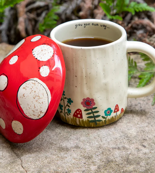 Natural Life Mushroom Mug w/ Lid