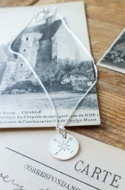Becoming Jewelry Compass Necklace
