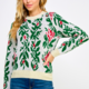 See And Be Seen Sweater w/ Roses and Glitter Hem