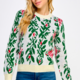 See And Be Seen Sweater w/ Roses and Glitter Hem