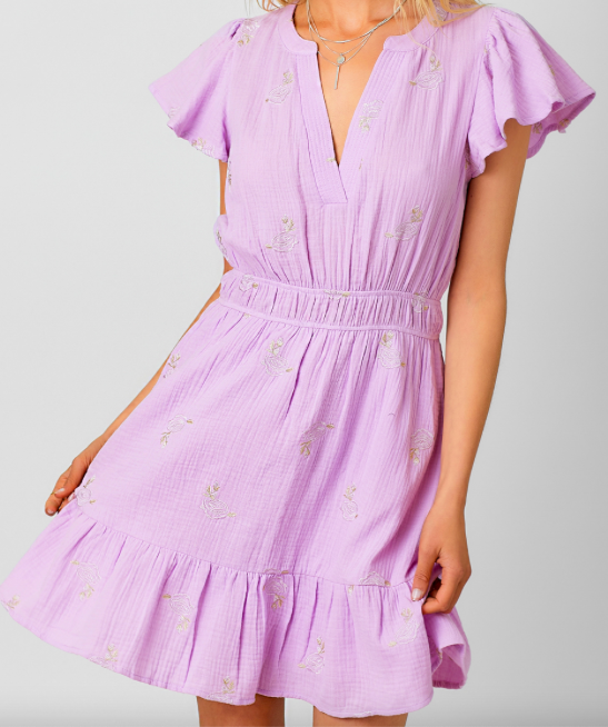 Embroidered Double Gauze Dress