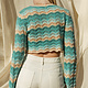 GILLI Scalloped Knit Cropped Sweater