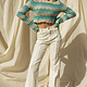 GILLI Scalloped Knit Cropped Sweater