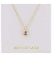 Jane Marie Baguette Crystal W/ Crystal Outline Necklace