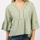 Very J V-Neck Embroidered Woven Blouse