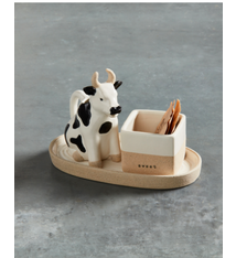 Mud Pie Cow Cream & Sugar with Tray