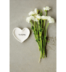 Creative Co-op CERAMIC  YOU & ME HEART DISH