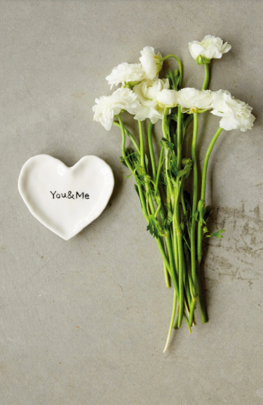 Creative Co-op CERAMIC  YOU & ME HEART DISH