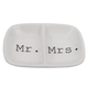 Creative Co-op Mr. & Mrs. Ceramic 2-Section Dish