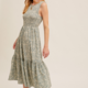 Hem & Thread Smocked Bodice Sleevless Midi Dress