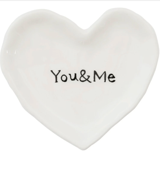 Creative Co-op CERAMIC  YOU & ME HEART DISH
