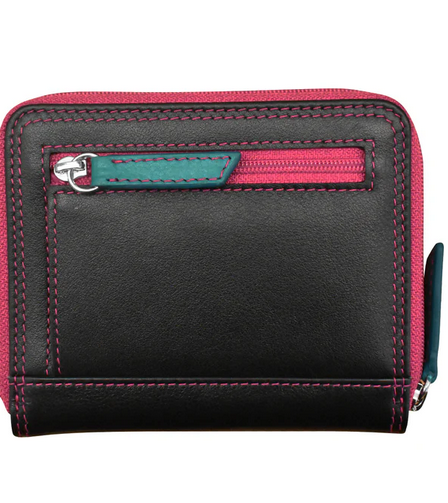 Intercontinental Leather Small Multi Color Zip Wallet