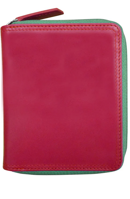 Intercontinental Leather Small Multi Color Zip Wallet