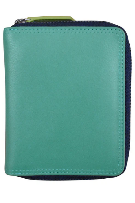 Intercontinental Leather Small Multi Color Zip Wallet