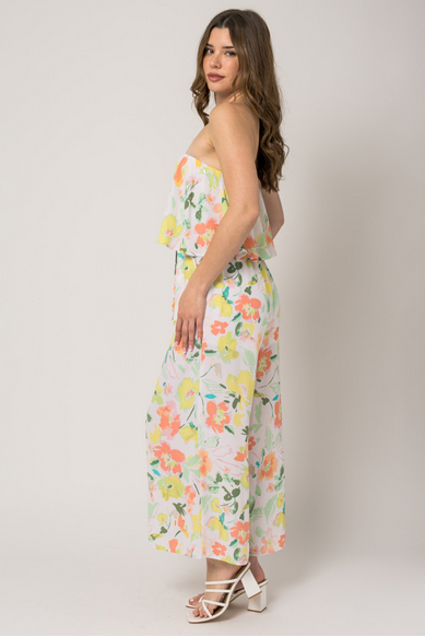 GILLI Tube Top Floral Jumpsuit