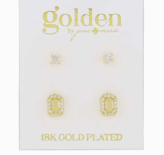 Jane Marie Baguette Crystal Stud