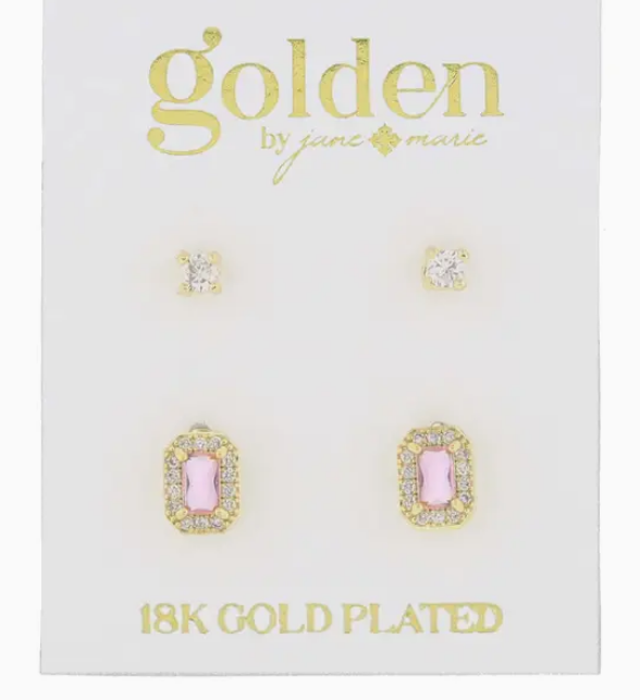 Jane Marie Baguette Crystal Stud