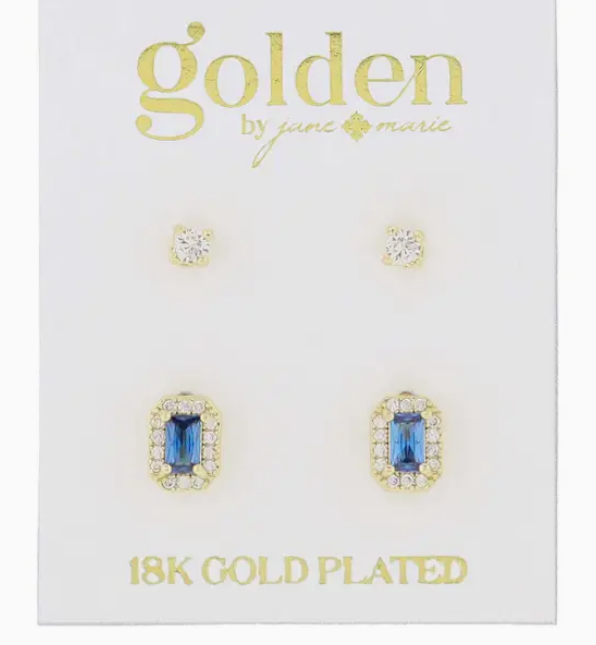 Jane Marie Baguette Crystal Stud