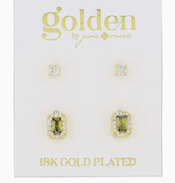 Jane Marie Baguette Crystal Stud