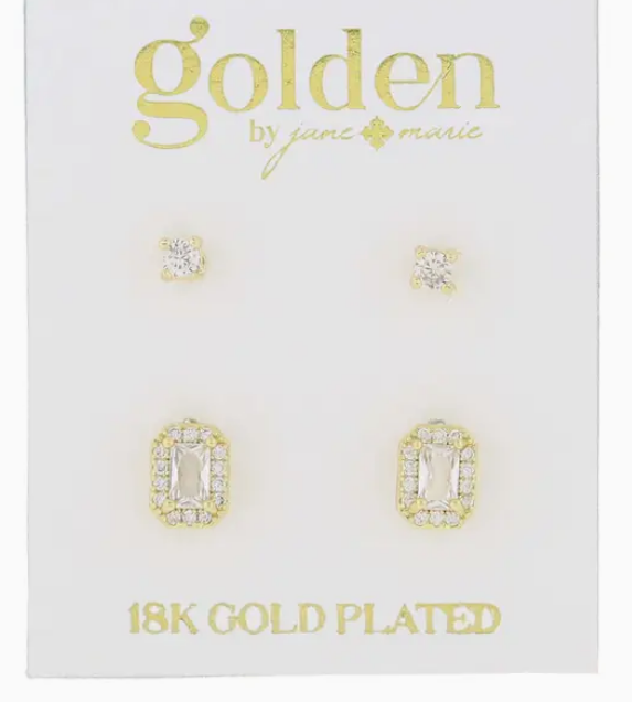 Jane Marie Baguette Crystal Stud