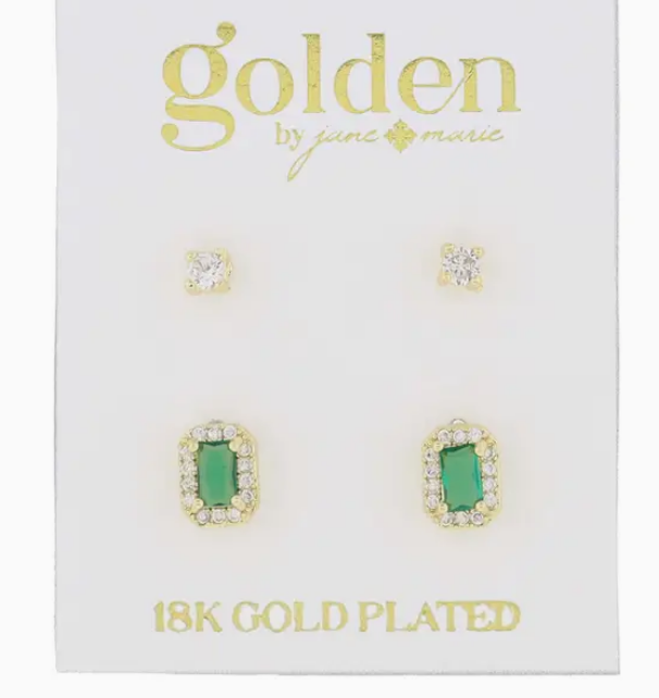 Jane Marie Baguette Crystal Stud