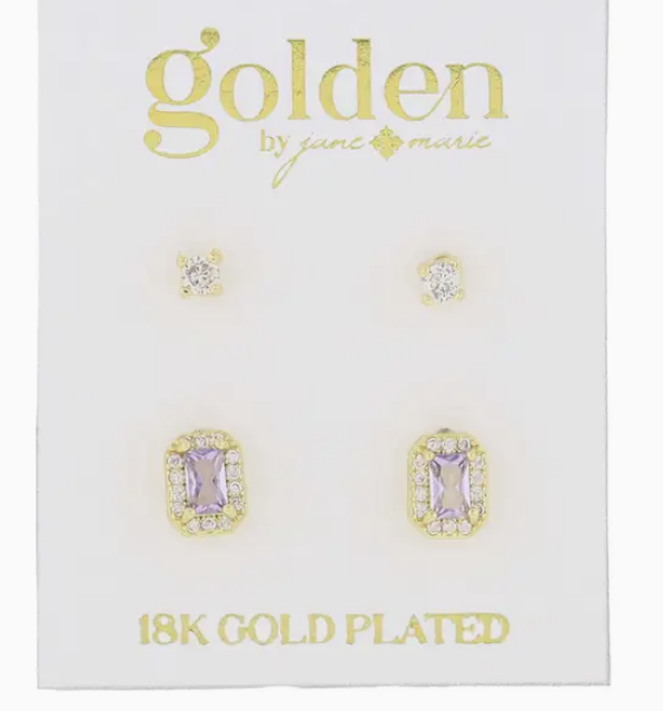 Jane Marie Baguette Crystal Stud