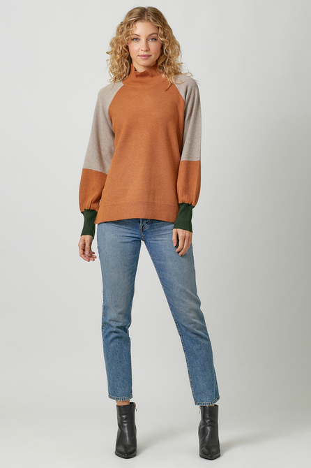 Mock Neck Colorblock Sweater El Quetzal Philadelphia