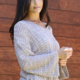 ANGIE V-Neck Fringe Border Pullover Sweater