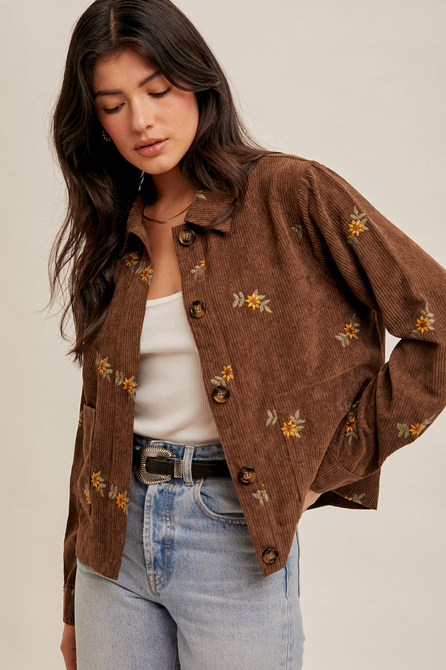 Hem & Thread Sunflower Corduroy Jacket